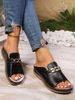 Large Size Women's Summer Wedge Heel Slippers Roman Style Fish Mouth Beach Sandals with Metal Decoration Thick Sole_vogvips.com