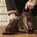 European Warm Series Autumn Winter New Martin Men Genuine Leather British Style High-top Cotton Height-increasing Fleece-lined Warm Short_vogvips.com