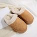 Women's Winter Slip-On Slippers With Thick Rubber Sole, Faux Suede Upper, Glitter Rhinestone Decor, Cozy Indoor Outdoor House Shoes_vogvips.com