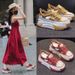 Dad Shoes Leather Surface Hollow Women's Retro Lightweight Inner Height Increase Casual Sports Shoes Platform Sandals_vogvips.com