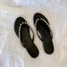 Pearl Genuine Leather Flat Flip Flops For Women Sheepskin Soft Sole Elegant Artistic Outdoor Wear Beach Sandals_vogvips.com