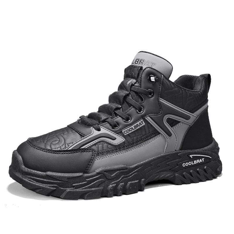 European Warm Series Men's Shoes 2025 Autumn Winter High Top Leather Thick Sole Wear-Resistant Work Martin Boots Men Waterproof Non-Slip_vogvips.com
