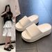 Summer New Women's Thick Bottom 5.5cm Height Increase Outer Wear One-word Drag Stepping On Shit Slippers EVA_vogvips.com