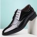 Size New Plus Leather With Pointed Toes For Men's Business Dress Shoes, Fashionable Baita Lace Up Wedding Shoes ,_vogvips.com