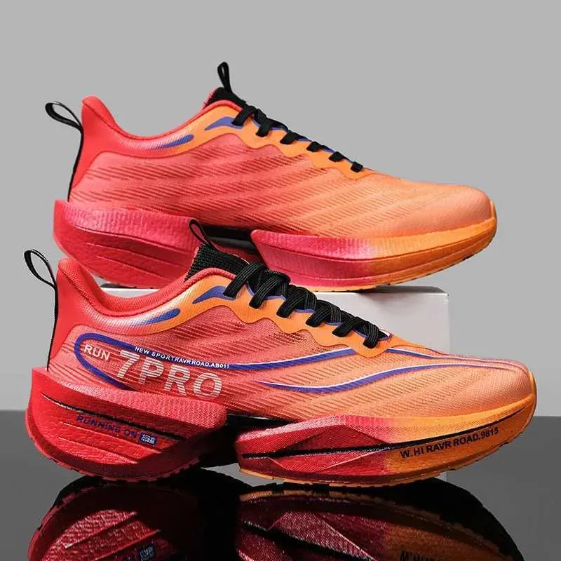 Marathon Carbon Plate Sports Running Shoes Men Breathable Lightweight Women Outdoor Comfortable Nonskid Training_vogvips.com