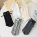 Women's & Men's Cotton Crew Socks With Bow Detail - Soft Breathable Casual Socks For Spring Summer Fall Winter - Solid Color Stackable Socks_vogvips.com