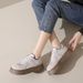 Stomp Feeling Flat Casual Leather Surface Waterproof Non-slip Forrest Gump Long Stand Not Tired Work Women's_vogvips.com