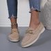 SHLIANG New Comfortable Women Flat Shoes With Metal Chain Lightweight Soft Fabric Slip-On Low-Top Casual Shoes Simple Suede Loafers For Women Y0286_vogvips.com