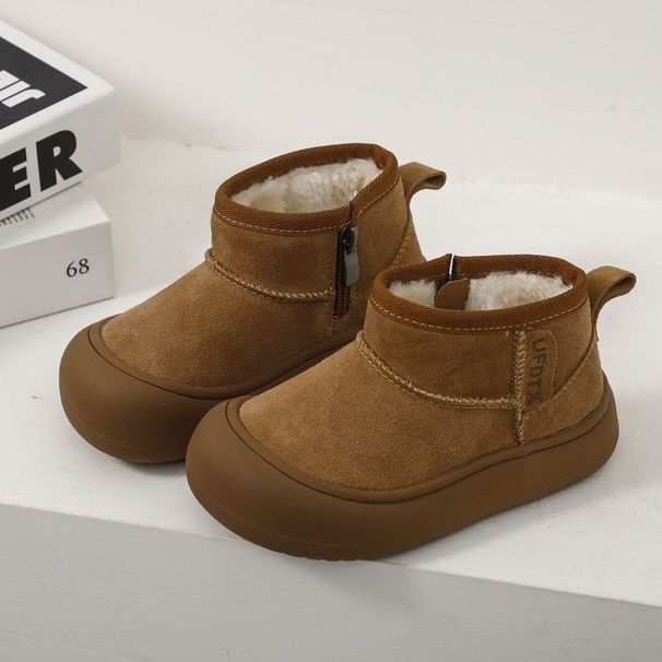 Children's Shoes Winter New Style Boys And Girls Casual Mid Tube Cotton Boots Fashion Big Kids Suede Snow Boots Children's Shoes_vogvips.com