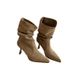 Versatile Ankle Boots With Stiletto Heels Cowboy Boots Stacked Heel Cowboy Boots – Chic Western Ankle Booties In Beige & Black_vogvips.com