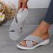 Women's Shoes Summer Large Size Women's Thick Soled Cross Sandals Comfortable Breathable Elastic Cloth Upper_vogvips.com