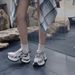 High Quality Space Silver 7cm Thick Soled Dad For Women In Summer, Breathable Mesh, Sponge Cake Inside, Height_vogvips.com