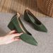 MTX Genuine Grandma Shoes With Chunky Pointed Toe, Mid-Heel Women's Single Shoes, 2025 New Spring And Autumn Versatile Soft_vogvips.com