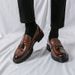 Men's New Blok Business Casual Leather Shoes, Comfortable And Breathable With Tassels, One On Set, Foot Loafers, Men's_vogvips.com