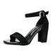 Women's Sandals Summer 2025 New Mid Chunky Heel Black Student Versatile Open Toe One Strap Roman High Heels_vogvips.com