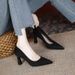 Elegant Suede High Heels For Women - Comfortable Soft Sole, Non-Slip Rubber Bottom, Pointed Toe Professional Work Shoes For Flight Attendants_vogvips.com