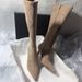 Korean Style Long Over-the-Knee Elastic Matte Slim Side Zipper Pointed Toe High Heel Boots_vogvips.com