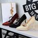 8366-10 European And American Style Pointed Toe High Heels For Women With Diamond Chain, One Strap, Thin Heel, Shallow_vogvips.com