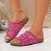 2026 Latest Hot-Selling Women's Flat Fashion Rhinestone Sandals Cork Cross-Border Ins Trendy Beach Slippers_vogvips.com