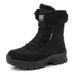 2025 New Fashion Fleece-Lined Thickened Warm Cotton Shoes For Women Winter Northeast Travel Skiing Versatile Snow Boots_vogvips.com