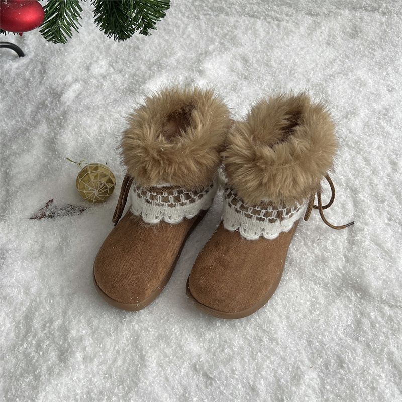 Mao Mao Snow Boots Women's Velvet Thermal Cotton Shoes Children's Short Boots Tide_vogvips.com