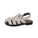 2025 New Flat Versatile Fashion Roman Summer Outdoor Closed Toe Hollow One-Strap Sandals For Women_vogvips.com