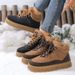 Women's Winter Plush Lined Sneakers With Thick Rubber Sole, Low Heel Slip-Resistant Casual Shoes For Walking, Comfortable Round Toe Boots_vogvips.com