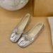 Elegant Round-Toe Bowknot Flat For Women, 2025 Spring Commuting Shallow Soft-Soled Pleated Ballet Mary Jane Shoes_vogvips.com