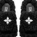 2026 X New SMFK Plush Cross Flower Furry Slippers Women Black Thick Sole Comfortable Flat Slides For Outdoor Wear_vogvips.com