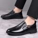 Suitable For All Seasons Casual Leather For Men, Genuine Leather, Breathable, Business Comfortable Work Shoes, Slip-On, Soft Sole, Non-Slip,_vogvips.com