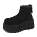 Snow Boots Thick-soled New Velvet Zipper Thermal Cotton Boots Versatile Casual Women's Short Boots_vogvips.com