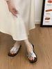 French-style Bowknot Wedge Sandals For Women, 2026 New Spring-summer Thick-soled Silver High-end Beach Roman Shoes_vogvips.com