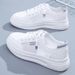 Spring Summer White Women's Shoes 2025 New Versatile Sports Hollow Mesh Breathable Flat Casual Student Sneakers_vogvips.com
