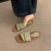 Ins-s Flat Roman Women, Suitable For Outdoor Wear Summer, Beach Sandals With Soft Soles, One-strap Slippers In Ins_vogvips.com