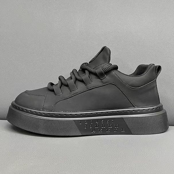 Men's Fashion Sneakers - PU Leather Casual Shoes With Thick Sole, Breathable Mesh Lining, Lightweight & Comfortable_vogvips.com