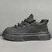 Men's Fashion Sneakers - PU Leather Casual Shoes With Thick Sole, Breathable Mesh Lining, Lightweight & Comfortable_vogvips.com