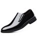 Men's Genuine Leather Slip-On Dress Shoes - Comfortable Breathable Business Casual Oxfords With Soft Sole - Black_vogvips.com