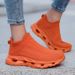 2025 New Plus Size Flyknit Couple Sports Shoe Covers, Socks, Women's Thick Soled One Foot Casual Shoes, Men's Shoes_vogvips.com