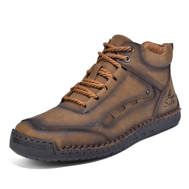 Spring And Autumn Cross-border Hand-sewn Shoes, Soft Loafers, Men's Casual Leather Shoes_vogvips.com