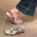 French Style Niche Silver Sandals With Chunky Fairy Shoes Summer Dress Matching Thin Strap Elegant High Heels 2025 New_vogvips.com