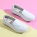Air Cushion Nurse Shoes Women's Soft Soles Comfortable Non-slip Shallow Slit Thick Soles Mid-heel Medical Work Small White Shoes_vogvips.com