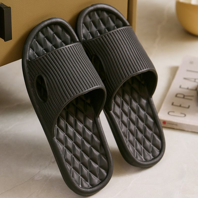 Soft Home Slippers Couple Summer Indoor Skid Proof Bathroom Slippers Sandals Hotel Solid Color Men Women Flip Flops Flat Shoes_vogvips.com