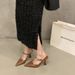 Sheepskin Version~Simple Style Retro Genuine Leather Pointed Toe Slip-on Sandals For Women, Stiletto Heel, Open-back_vogvips.com