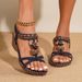Bohemian 2025 New Large Size Chunky Heel Wedge Flower Rhinestone Daily Casual Thick-Soled Women's Sandals_vogvips.com