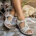 2025 European And American Summer Sandals, T-strap High-heeled Chunky Heel Peep-toe Roman Women's Shoes, Waterproof_vogvips.com