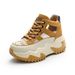 Platform Height-Increasing Dad For Women 2025 Summer New Lace-Up Fashionable Women's Shoes Color-Block Hollow Breathable_vogvips.com