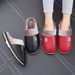 PU Leather Cotton Men, Waterproof Thick Sole, Warm Indoor Couple Winter, Home Slippers For Women, Autumn And Winter_vogvips.com