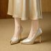 Waterproof Platform High Heels That Don't Tire The Feet, 2026 Spring And Autumn New Fashion Metallic Pointed Toe Stiletto Shallow_vogvips.com