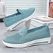 Women's Casual Shoes Fly-woven Breathable Mesh Shoes One Pedal Middle-aged And Elderly Mother Shoes Soft-soled Comfortable Single Shoes_vogvips.com