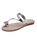 Summer New Large Size Toe-Loop For Women, And Beach Sandals With Rhinestones, Flat_vogvips.com